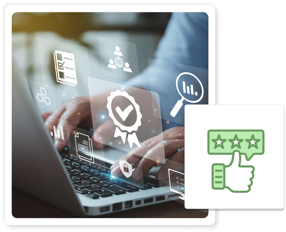 Edrevel feedback image. This image depicts feedback mechanisms and data visualization charts, providing insights into user feedback and performance