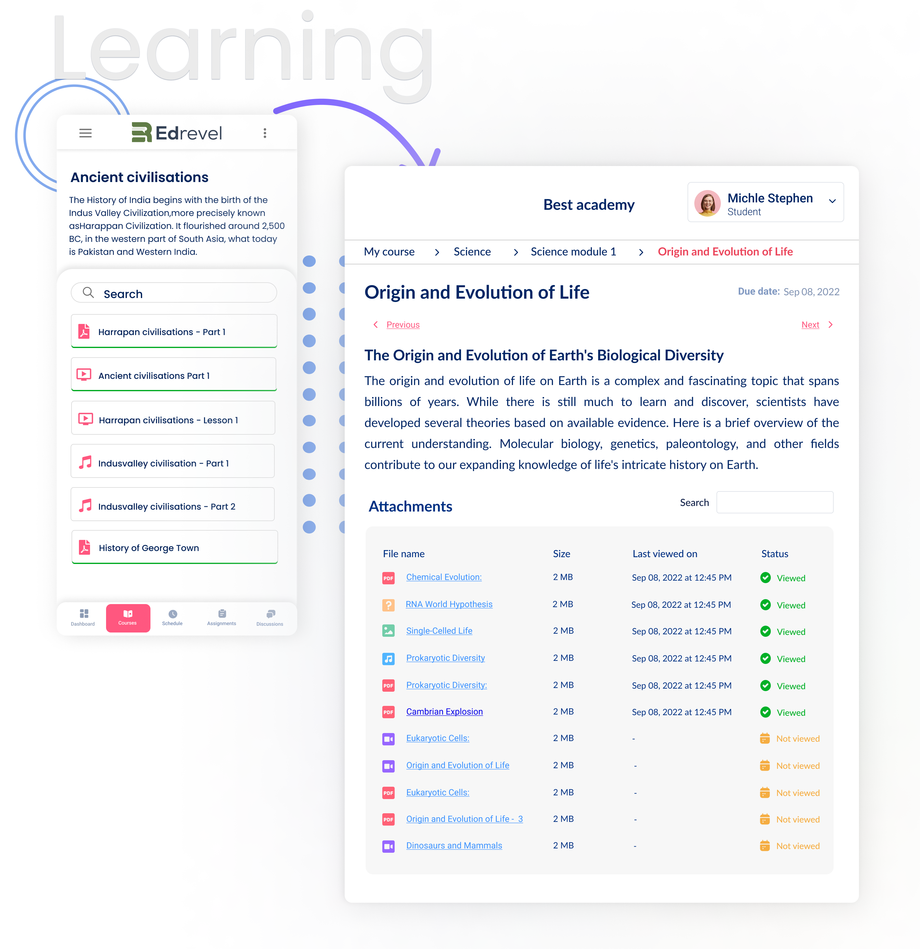 Features section images learning materials